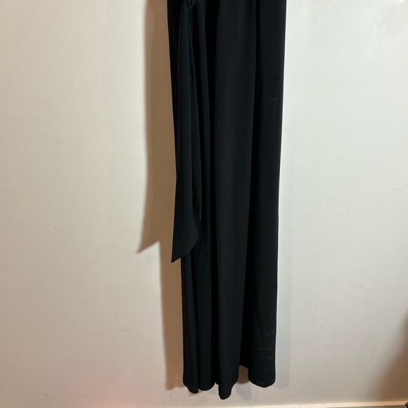 LAUREN RALPH LAUREN Sz 6 Slinky Jersey Knit Crew Neck Pockets Wide Leg Jumpsuit - Picture 5 of 13